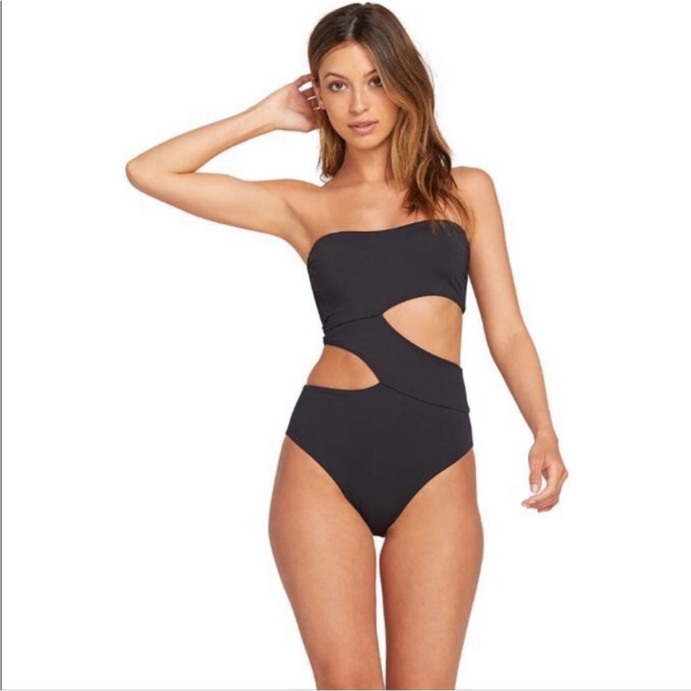 Volcom Black Sleek One Piece Swimsuit